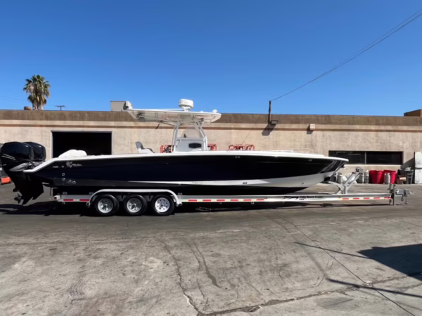 2008 Jefferson Yachts FS35 Sports Boat Twin Mercury Verado 2021 Trailer — photo 4